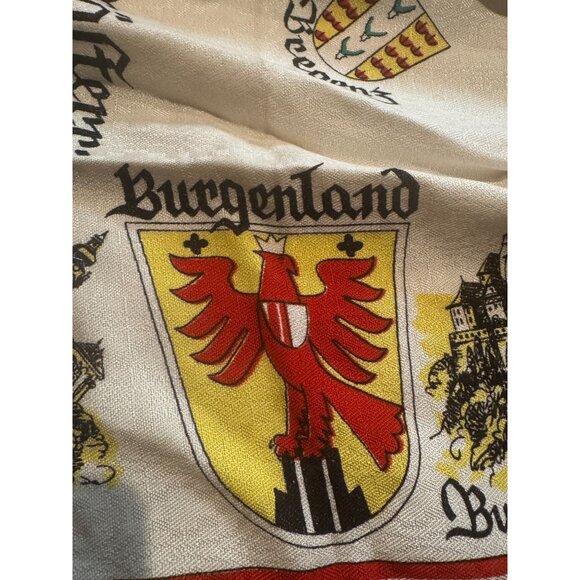 Vintage Austrian Souvenir Tablecloth & 4 Matching Napkins – Heraldry & Folk Art - Picture 5 of 16